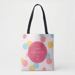 Polka dots Lycklig Mors dag Tote Bag Tygkasse