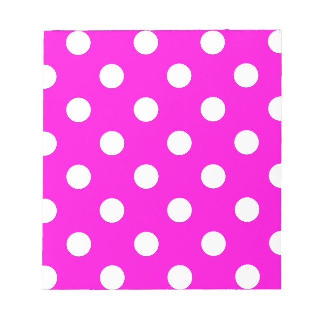 Polka dots magenta #FF00DC Anteckningsblock (Framsida)