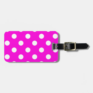 Polka dots magenta #FF00DC Bagagebricka