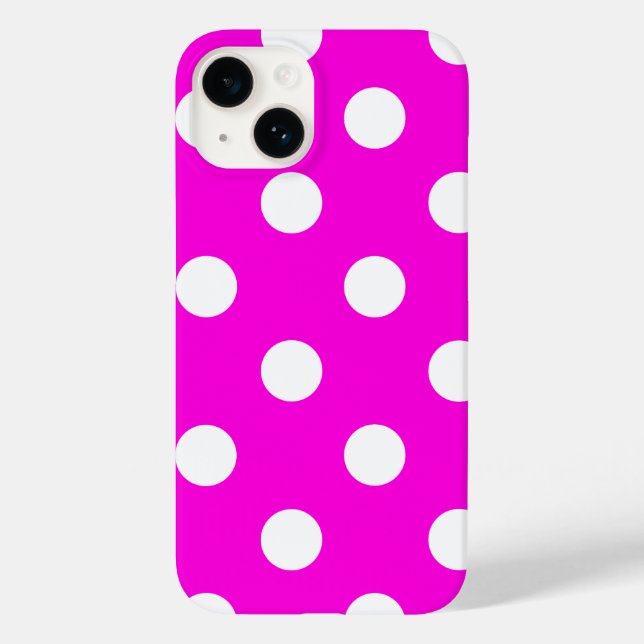 Polka dots magenta #FF00DC Fodral-Mate iphone case (Baksida)