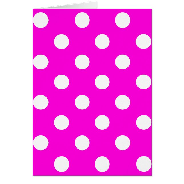 Polka dots magenta #FF00DC Hälsningskort (Framsidan)