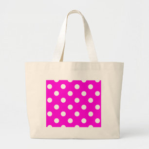 Polka dots magenta #FF00DC Jumbo Tygkasse