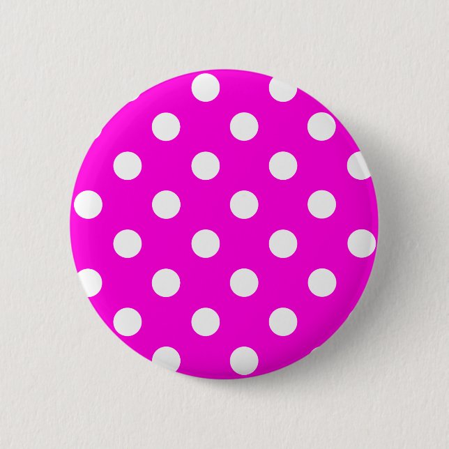 Polka dots magenta #FF00DC Knapp (Framsida)
