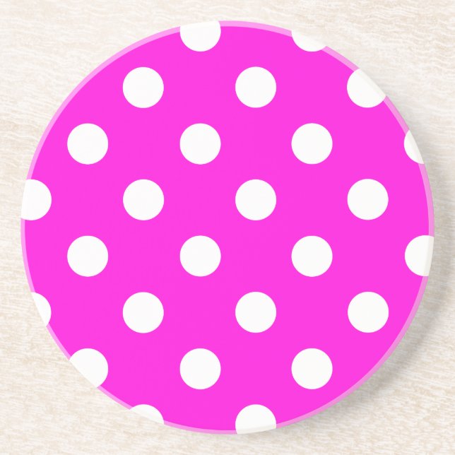 Polka dots magenta #FF00DC Underlägg (Framsidan)