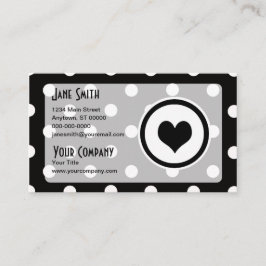 Polka dots med en hjärta visitkort