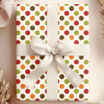 Polka dots med höstfälle presentpapper<br><div class="desc">Perfekt för att sätta den avslutande beröringen på dina gåvor och det är underbart för födelsedagar,  jul,  årsdagar eller bröllop! Snyggt Trendig Modern Gift Wrapping Papper Design Mönster av utskrivbar Söt.</div>