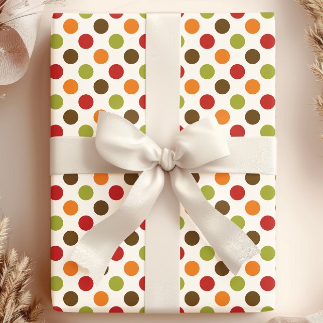 Polka dots med höstfälle presentpapper (Skapare uppladdad)