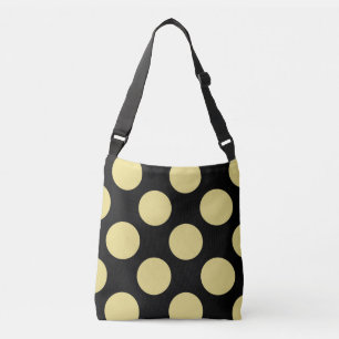 Polka dots med stor grönt på svart axelväska