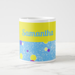 Polka dots med tuff Personlig på Blue Jumbo Mugg