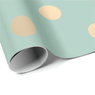Polka dots Mint Grönt Pastel Foxier Guld Ivory Presentpapper