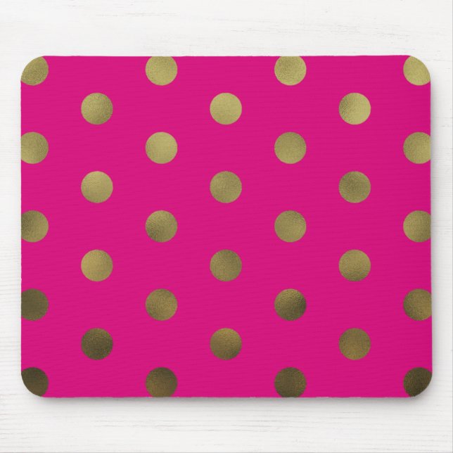 Polka dots moderna Mousepad för Glam Faux för neon Musmatta (Framsidan)