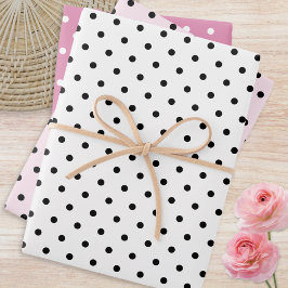 Polka dots Mönster, 3 Rosa vit doft