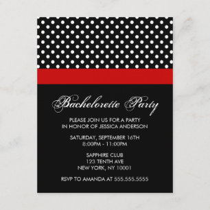 Polka dots Mönster Bachelorette Party-Inbjudningsk Inbjudningar