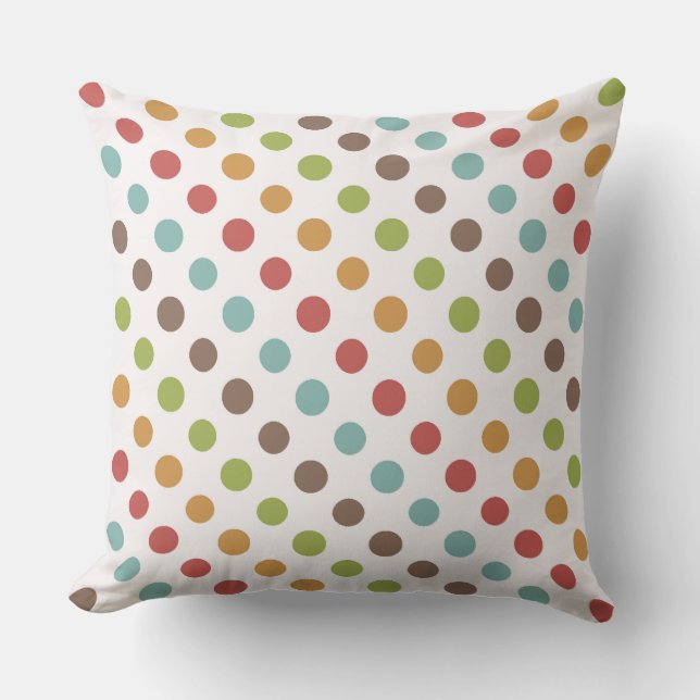 Polka dots Mönster Earth Tones Kudde (Framsida)