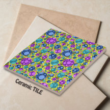 Polka dots Mönster i Rosa Blue Teal -