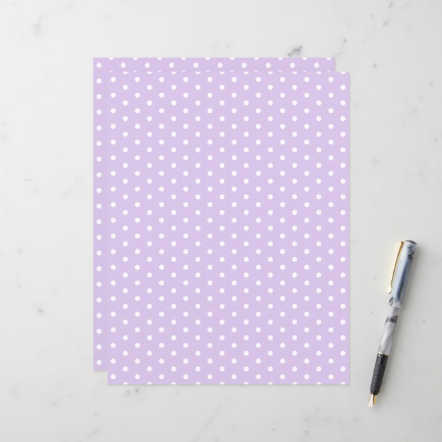 Polka dots Mönster Lavender Lila Scrapbook Papper (Fram/Back In Situ)