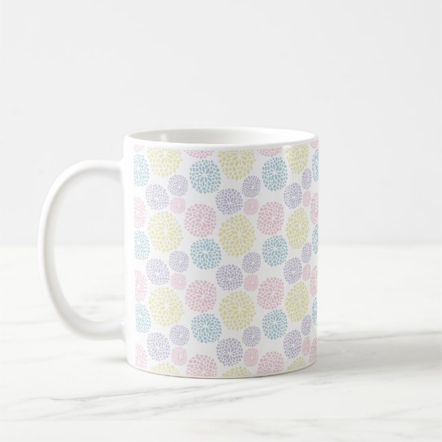 Polka dots Mönster Lila Gult  Rosa Kaffemugg (Vänster)