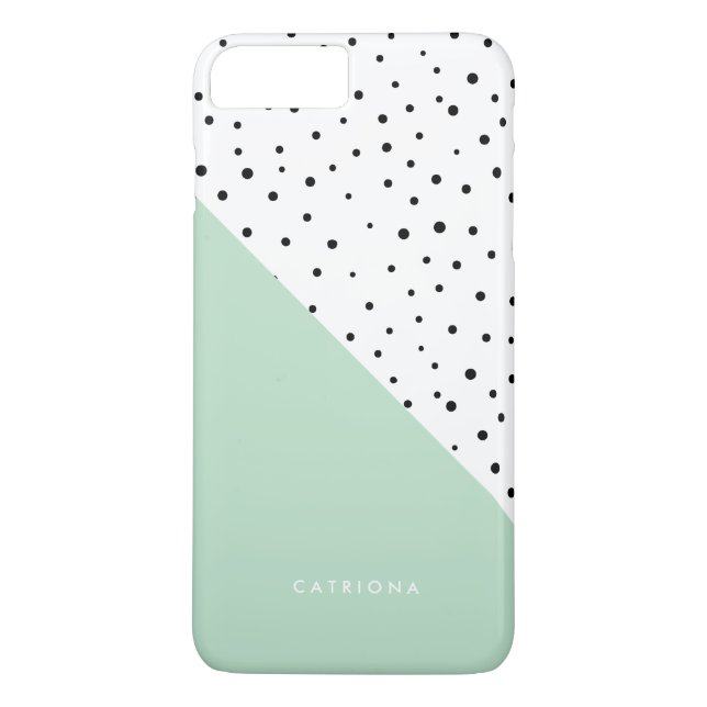 Polka dots Mönster Mint Abtract Personlig Case-Mate iPhone Skal (Baksida)