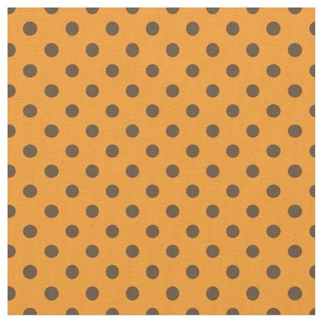 Polka dots Mönster Orange och Brown Tyg (Närbild)
