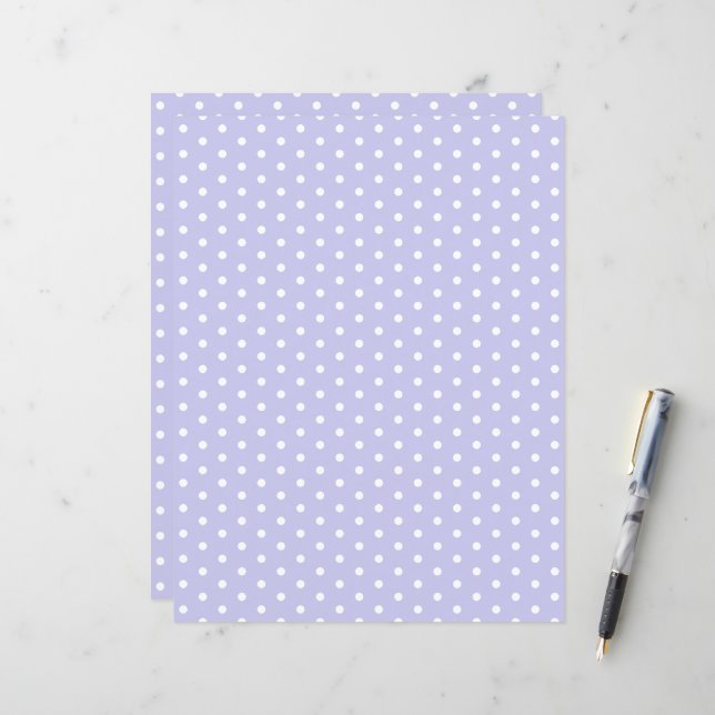 Polka dots Mönster Pastel Violet Scrapbook Papper (Fram/Back In Situ)
