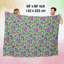 Polka dots Mönster Rosa Blue Teal - Fleecefilt