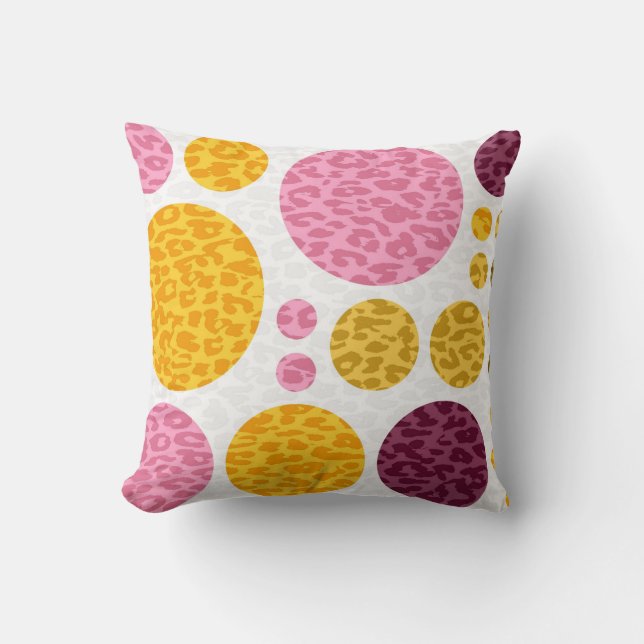 Polka dots mönster | Skriv ut leopard Kudde (Framsida)
