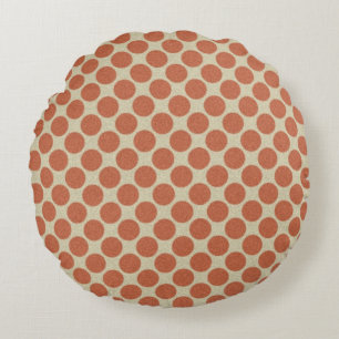 Polka dots mönstrar rött på någon färg rund kudde