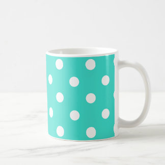 polka dots mugg i klarturkos och vitt