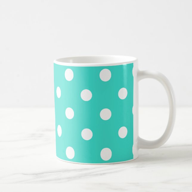 polka dots mugg i klarturkos och vitt (Höger)