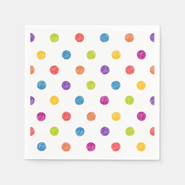 POLKA DOTS, MULTI FÄRG PAPPERSSERVETT (Framsidan)