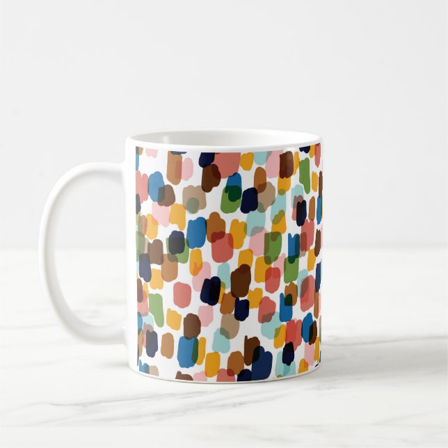 Polka dots: Multifärgad handfärg. Kaffemugg (Vänster)