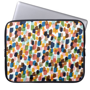 Polka dots: Multifärgad handfärg. Laptop Fodral