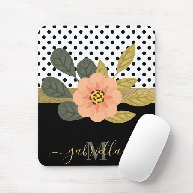 Polka dots och Blommigt Musmatta (Med mus)
