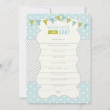 Polka dots och Chevron - Önskemål för Baby-kort