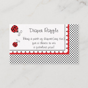 Polka dots och Cute Ladybugs Diaper Raffle Tilläggskort