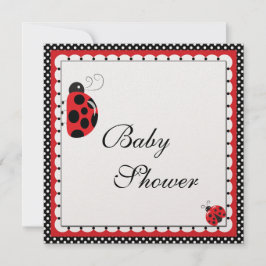 Polka dots och Cute Ladybugs Inbjudningar