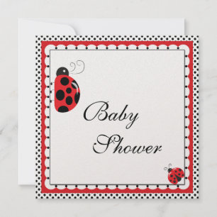 Polka dots och Cute Ladybugs Inbjudningar