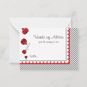 Polka dots och Cute Ladybugs Ord of Advice Rådkort