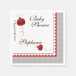 Polka dots och Cute Ladybugs Pappra Party Napkins Pappersservett