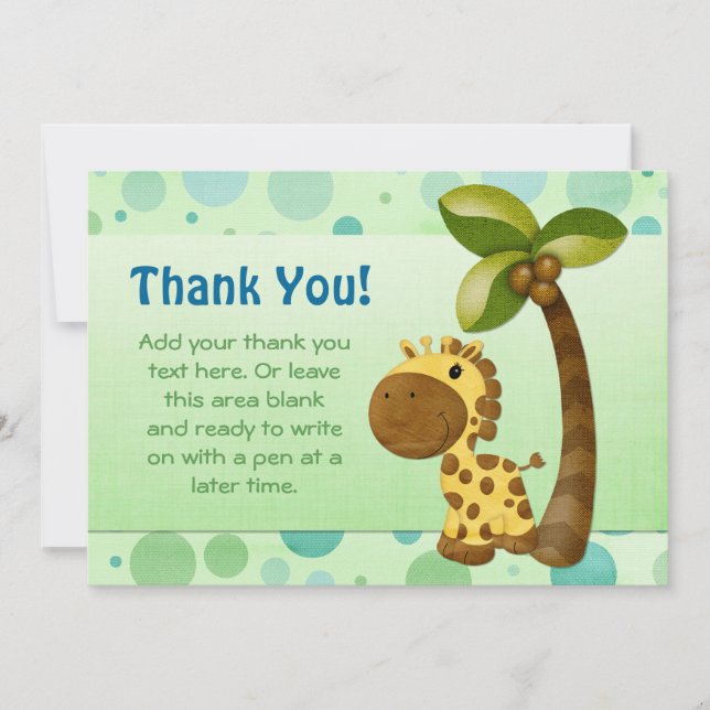 Polka dots och Giraffe - Tack (Framsida)