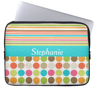 Polka dots och Rand Personlig Laptop sleeve