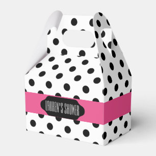 Polka dots och rosa rand anpassningsbar - förmånsl presentaskar