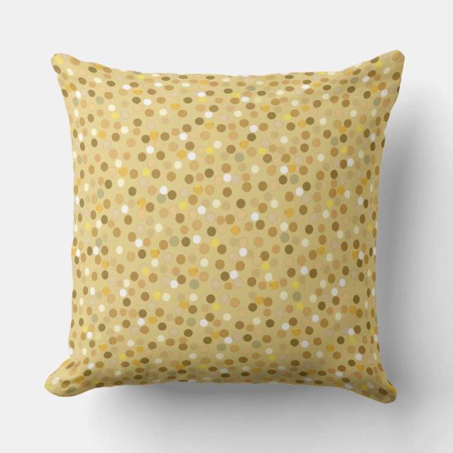 Polka dots om Beige, Gult och vit Kudde (Framsida)