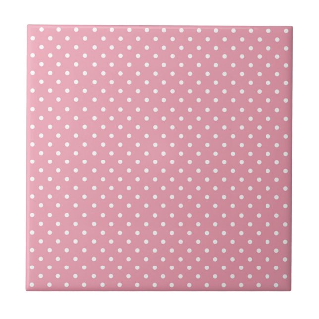 Polka Dots on Pink Pattern Kakelplatta (Framsidan)