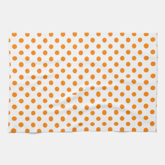 Polka dots - orange på vit kökshandduk