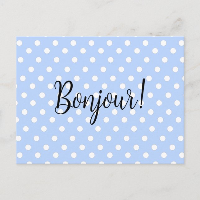 Polka dots på Baby blue Vykort (Framsida)
