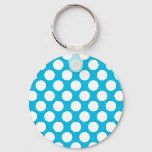 Polka dots på blått nyckelring