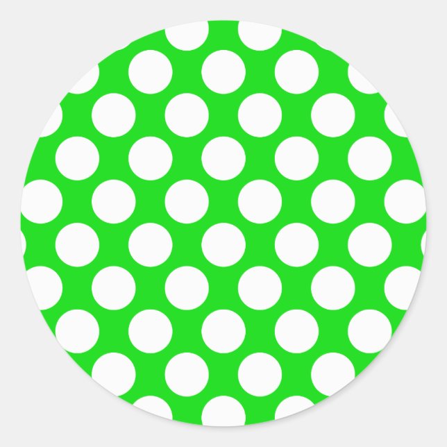 Polka dots på Grönt Runt Klistermärke (Framsida)