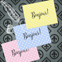 Polka dots på Gult Vykort