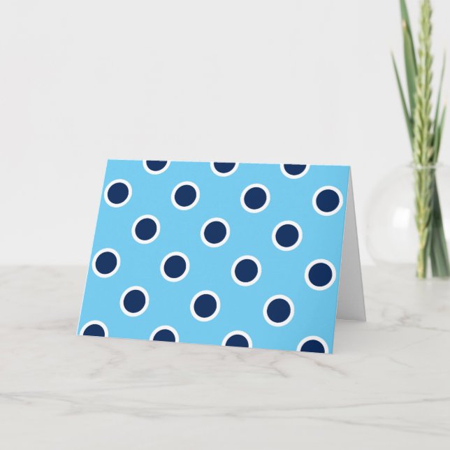 Polka dots på ljusblått födelsedagskort kort (Framsida)